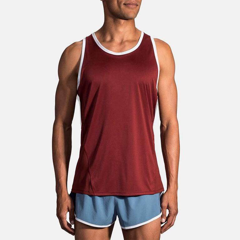 Brooks Stealth Mens Running Tank Top - Red - Indonesia (GOAS-64701)